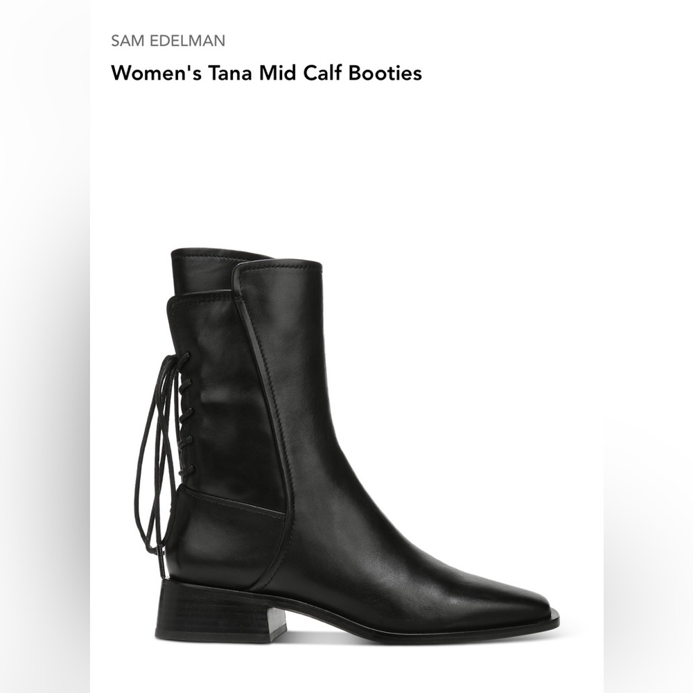 Sam Edelman Black Ankle Booties with Lace-Up Detail